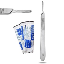 PC SCALPEL HANDLE # 3 WITH BLADES CARBON STEEL 20PC #10 BLADES