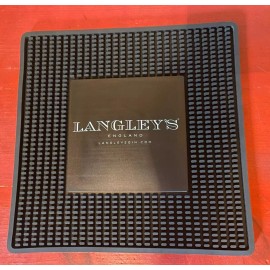 Langley's Gin England Black Rubber 12" x 12" Square Bar Mats NEW