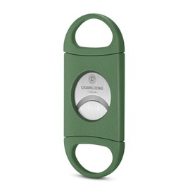Demcigar Cigar Cutter, Enlarge Cut for 60+ Ring Gauge,Double Sharp Blade Cut Cigar Guillotine(Green)