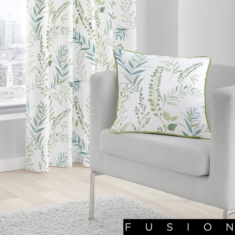 Fusion Fernworthy-100 Cushion Cover, 100% Cotton, Green