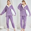 Yanhalo Womens Pyjamas Warm Fleece Pyjamas Set Winter Soft Ladies