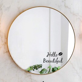 genkigold Hello Beautiful 2pcs Mirror Decal Vinyl,Mirror Sticker,Positive Affirmation Decal,Affirmation Stickers for Mirror,for Kids Teens,Bathroom Decal,Affirmation Stickers 20 * 12cm