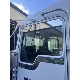TORQUE Stainless Steel 4-Inch Drop Windows Chop Top Set for Kenworth T600, T660, T800, W900 Mirror Finish - Pair (TR3062)