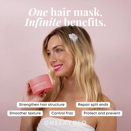 CheekyGlo Rapid Repair Hair Mask (200ml) | Nourishes Hair | Restores Luster | Tames Frizz | Detangle | Boosts Keratin | Increase Shine & Volume | Delicious Peach & Vanilla Scent