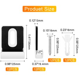 12 Pack Metal Mirror Holder Clips, Steel Heavy Duty Frameless Mirror Mounting with Screws for Billboards (Silver)