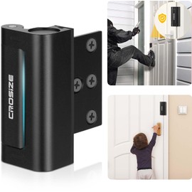 Home Security Door Lock, Upgraded Metal Door Reinforcement Lock, 3" Withstands 800 lbs of Impact for Inward Swing Doors, Defender Security Door Lock, Prevent Unauthorized Entry (Black)