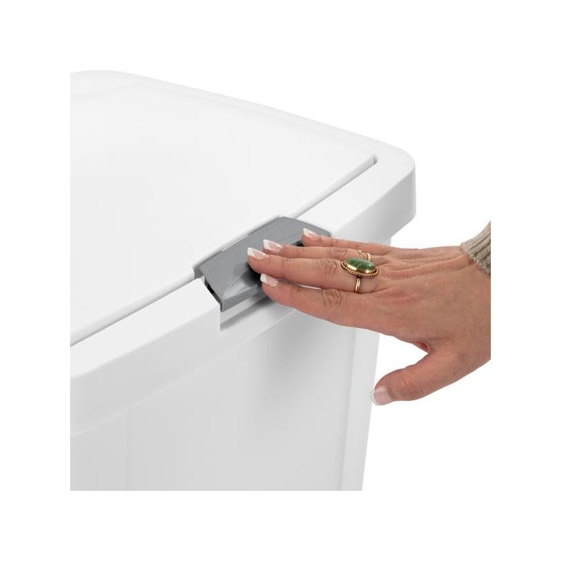 STERILITE 10458004 Touch Can, White, 13 Gallon