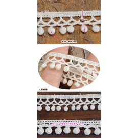 [8080] Pom Pom with chemical lace 5 Yds 4.5 m