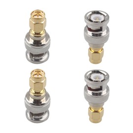 Futheda 4PCS SMA Male to BNC Male RF Coax Adapter SMA to BNC Connector Coaxial Jack Antenna Connector Straight Coupler Compatible with SDR Ham Radio Baofeng UV 5R uv82 V-5r5 Two Way Handheld Radio