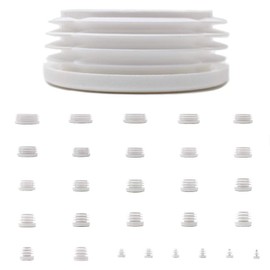 22mm Plastic End Caps, White Tube Inserts, Pack of 4 (See Second Image for Ordering Guide) - Made in Germany