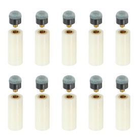 PATIKIL 10mm Dia Screw-on Pool Cue Tips, 10 Set Snooker Billiard Cue Stick Tips Replacement with Pool Cue Ferrules, Grey