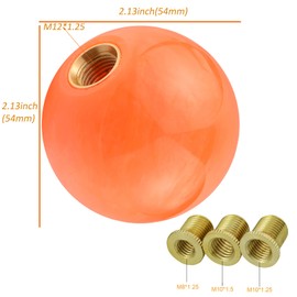 Arenbel 6 Speed Car Racing Gear Shifter Lever Knob Polished Ball Shift Stick Handle Replacement Fit Most Manual Auto Vehicles, Orange