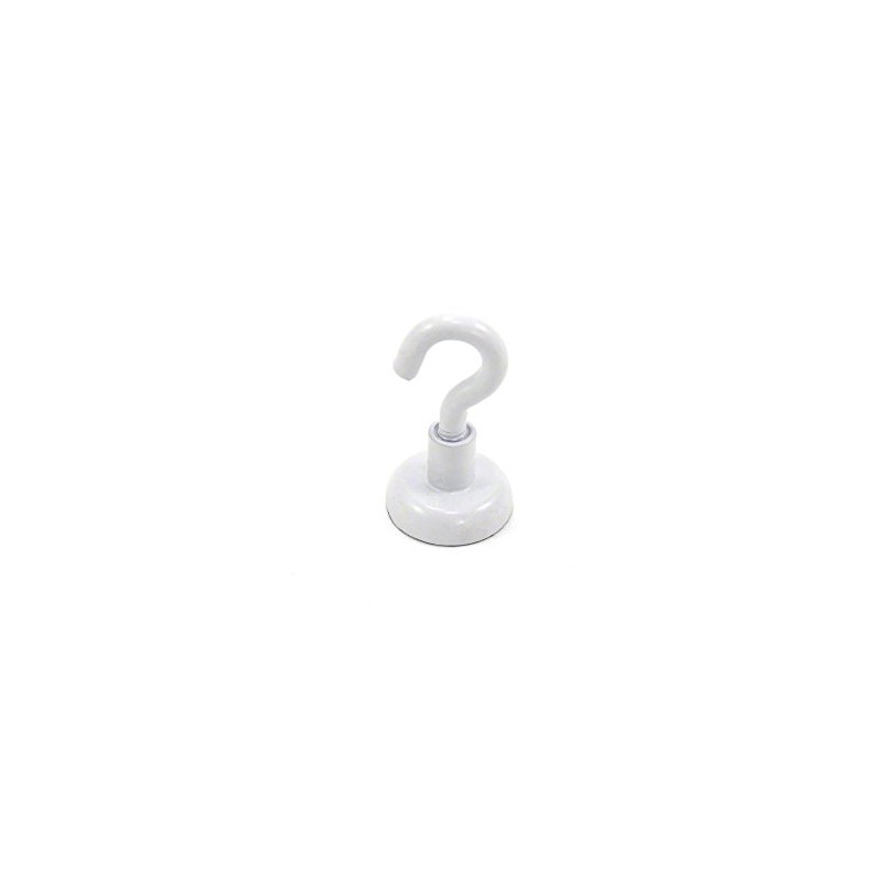 FIRST4MAGNETS White Painted Neodymium Hook Magnet with M4 Hook for