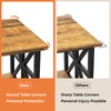 GreenForest Coffee Table with Round Corner, Farmhouse Center Table with
