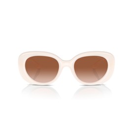 COACH Women's HC8391U Pillow Tabby Universal Fit Oval Sunglasses, Milky Cloud/Brown Gradient, 53 mm