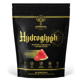 Ambrosia Hydroglyph Intraworkout Electrolytes Hydration Drink Mix | Sugar Free Electrolyte Powder with Amino Acids | Supports Lean Muscle During Fasting | 30 Servings | Strawberry Watermelon