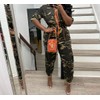 Botillosh Women Casual Camouflage Jumpsuits Drawstring Waist One-Piece Camo Rompers
