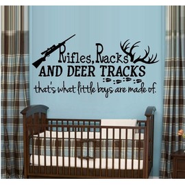BestPricedDecals Rifles Racks and Deer Tracks #33 ~ Wall Decal, W/Rifle 20" X 40" LRG