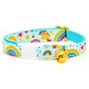 Kamercy Breakaway Cat Collar, Blue Rainbow Pattern, X-Small (8" -