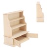 Dollhouse Bookshelf 1:12 Wooden Miniature Decoration Rugged Dollhouse Bookcase for