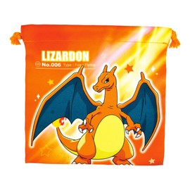 Tees Factory PM-5530204LZ Pokemon Flat Drawstring Bag, Starlight, Charizard, H 7.9 x W 7.9 inches (20 x 20 cm)
