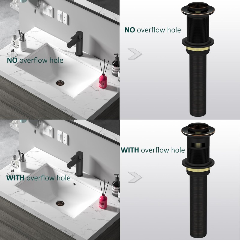All Metal Brass Pop Up Sink Drain Without Overflow, Oil