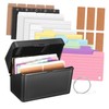 TEHAUX 1set Box Lined Note Cards Binder Storage Case for
