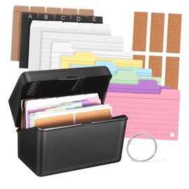 TEHAUX 1set Box Lined Note Cards Binder Storage Case for Classroom Note-Taking Organization Multi Double-Sided Index Cards for Easy Access