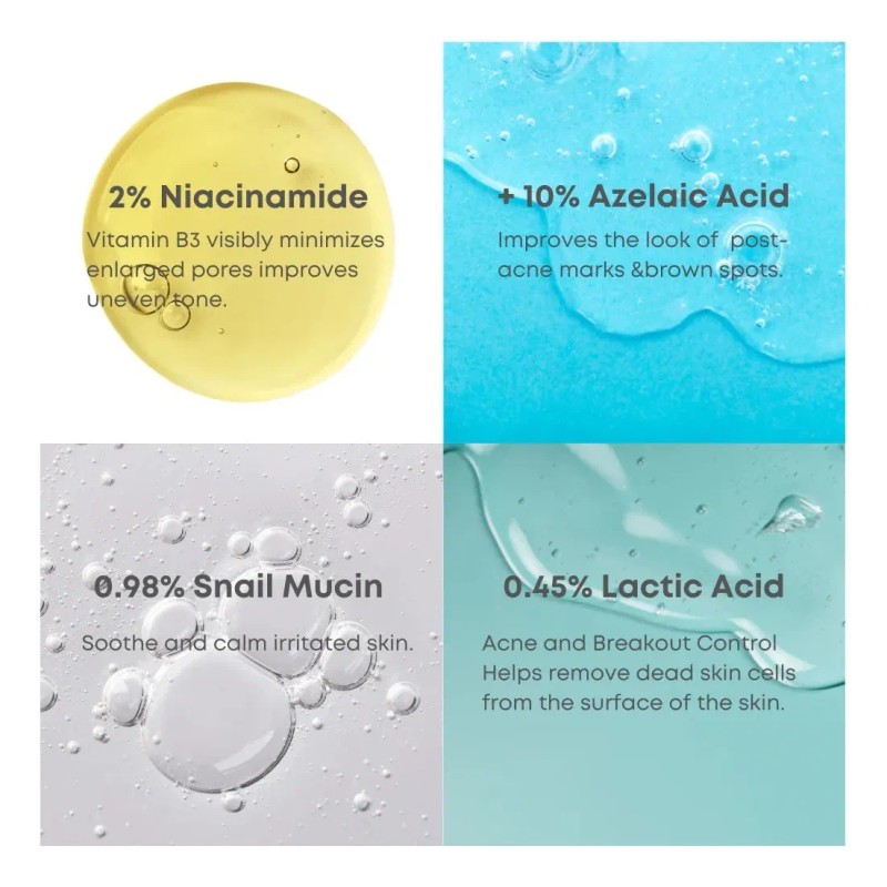 Nineless Acido Azelaico 10% Serum Coreano Acne Poros