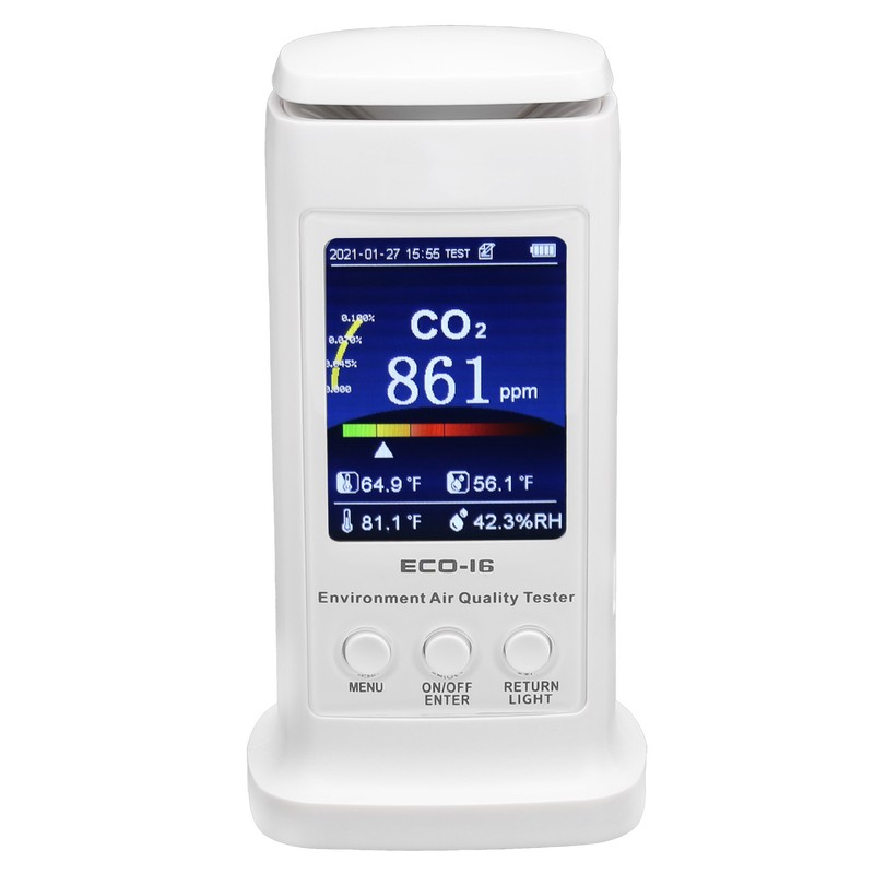 ECO-16 Color Screen CO2 Detector Air Quality Monitor Temperature Humidity