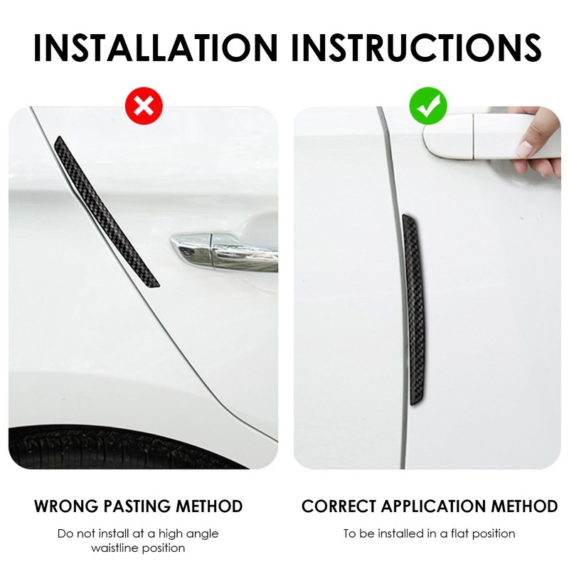Pack of 8 Carbon Fibre Pattern Car Door Edge Stickers,