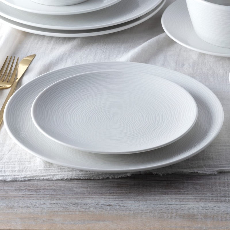 Noritake WoW Swirl 12-Piece Coupe Set in White
