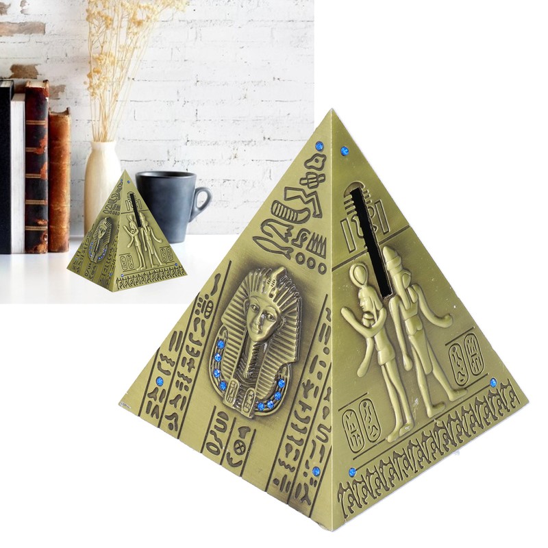 Egyptian Pyramid Model Green Bronze Large Retro Classic Exquisite Decorative