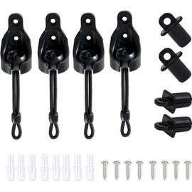 Bungee Kit and End Cap Coolaroo Replacement Parts Roller Shades Outdoor/Indoor Roller Up Blinds Shade Tie Downs(Bungee kit and end caps, 2 Pack, Black)