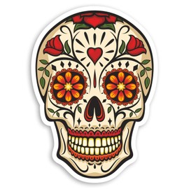 2 x 10cm Sugar Skulls Vinyl Stickers - Calavera Mexico Laptop Sticker #34558 (10cm Tall)