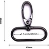 1-1/2 inch Metal Swivel Lobster Clasps for Purses Bag 10pcs