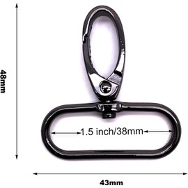 1-1/2 inch Metal Swivel Lobster Clasps for Purses Bag 10pcs