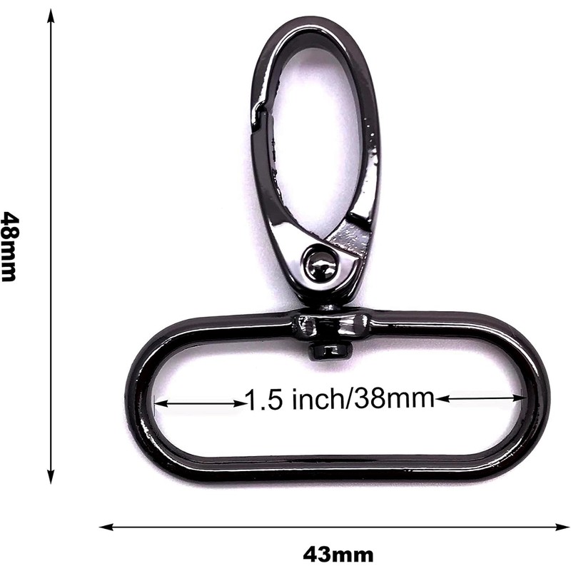 1-1/2 inch Metal Swivel Lobster Clasps for Purses Bag 10pcs