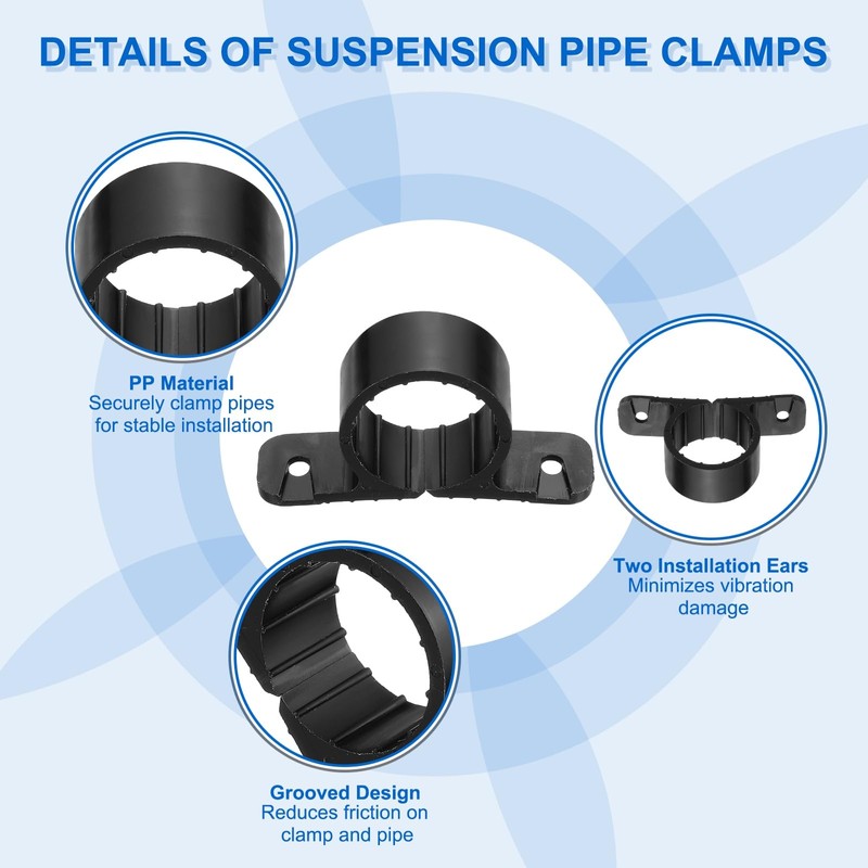 PATIKIL Suspension Pipe Clamps 1 Inch, 10 Pack Standard Tubing