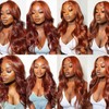Auburn Brown Body Wave Bundles Human Hair 24 26 28