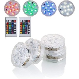 Multicolour Remote Control RGB LED Underwater Lighting, Waterproof Colour Changing LED Magic Light for Vase Base, Floral, Aquarium, Pond, Wedding (4 Pieces-Flower)