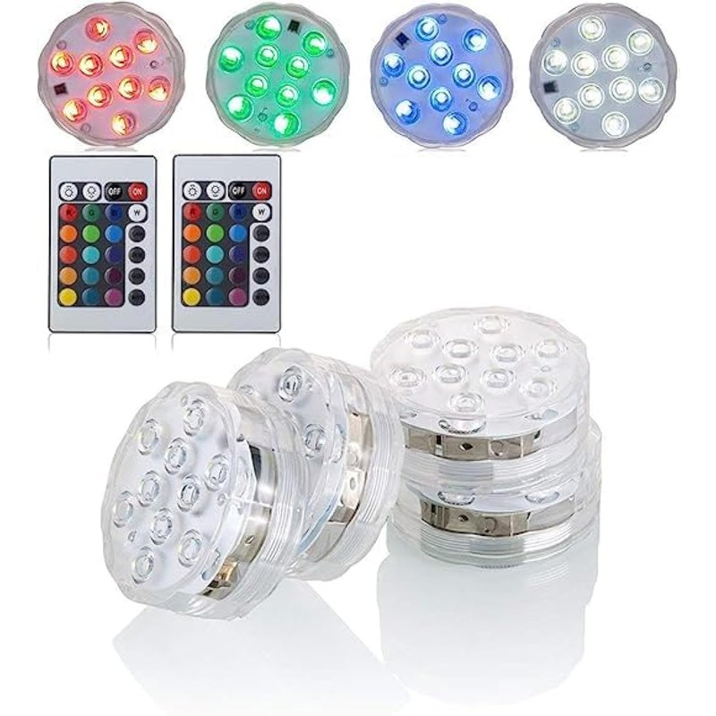 Multicolour Remote Control RGB LED Underwater Lighting, Waterproof Colour Changing