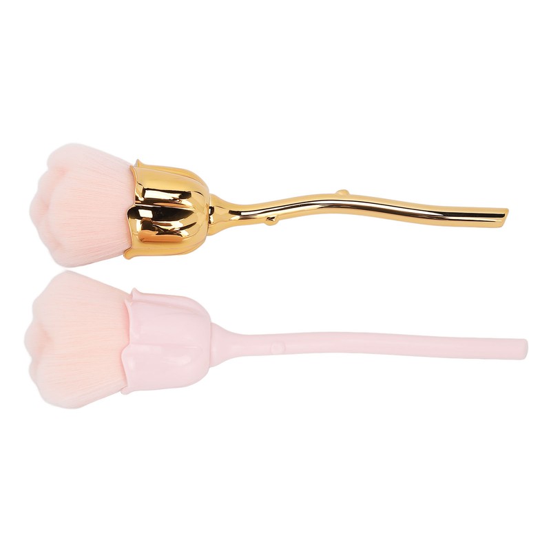 2pcs Nail Dust Remover Pink Rose Nail Powder Cleaning Brush