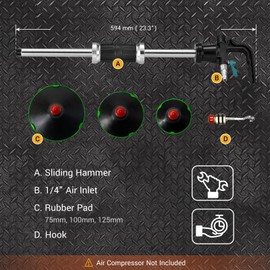 EWK Pneumatic Car Dent Puller & Suction Cups 75mm 100mm 125mm for Auto Body Repair
