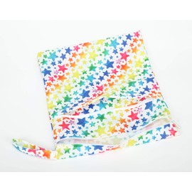 Sigzagor Wet Bag Baby Cloth Diaper Nappy Reusable Washable With Two Zippered Pockets (Rainbow Stars)