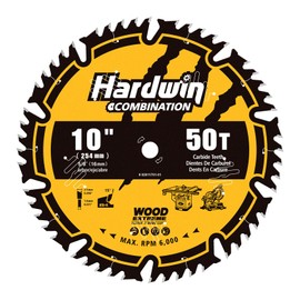 Hardwin 10-Inch 50-Teeth ATB Circular Saw Blade with 5/8 Inch Arbor, Ideal for Table Saws, Professional Blade for Cutting Wood, Plywood, and Wood Composites