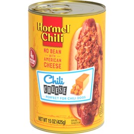HORMEL Chili No Bean with American Cheese, No Artificial Ingredients, 15 Oz, 12 Pack