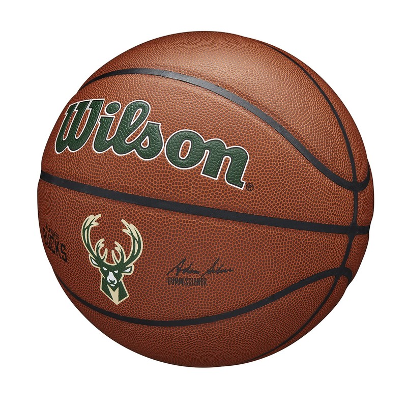 Wilson Basketball, Team Alliance Model, MILWAUKEE BUCKS, Indoor/Outdoor, Mixed Leather,
