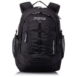 JanSport Odyssey Laptop Backpack for 15” Computer or 3L Hydration System, Black - Large Bag Adults with Tuck-Away Hip Belt, 2 Main Compartments - Premium College Essentials
