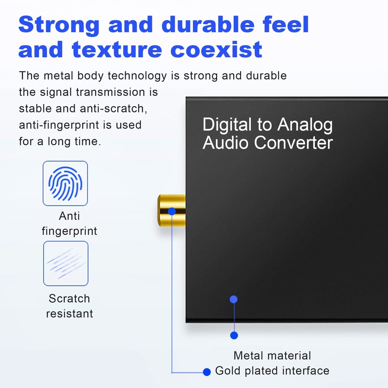 Aswalling Portable 3.5mm Jack Coaxial Optical Fiber Digital to Analog